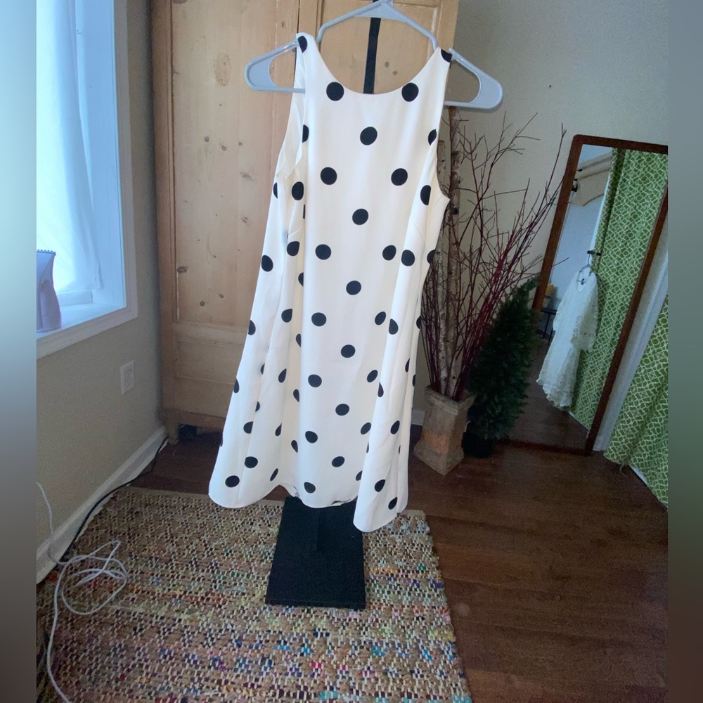 Sleeveless Black Polkadot Dress